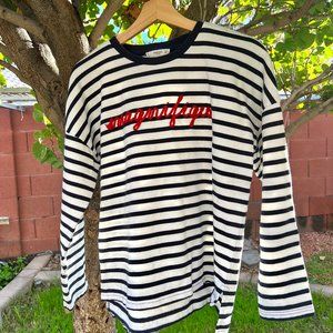 ***DISCOUNT SHIPPING***MANGO STRIPED LONG-SLEEVE SHIRT